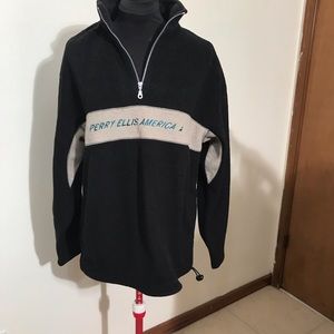 Perry Ellis America pullover fleece black/grey med